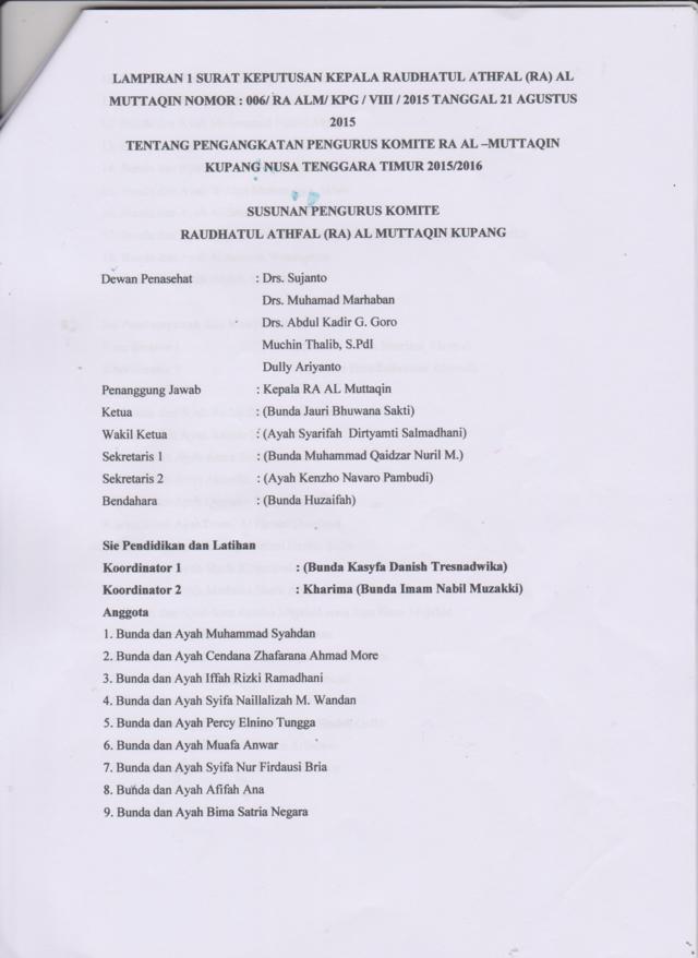 Contoh Surat Pembentukan Komite Sekolah Sekolah Islam