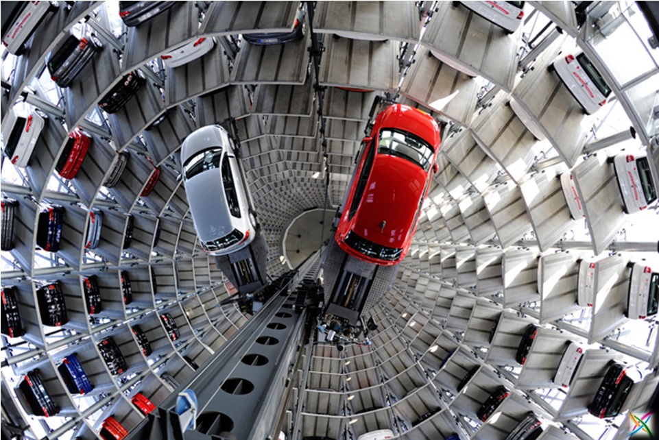 World largest car parking in Germany buildings infrastructure strange