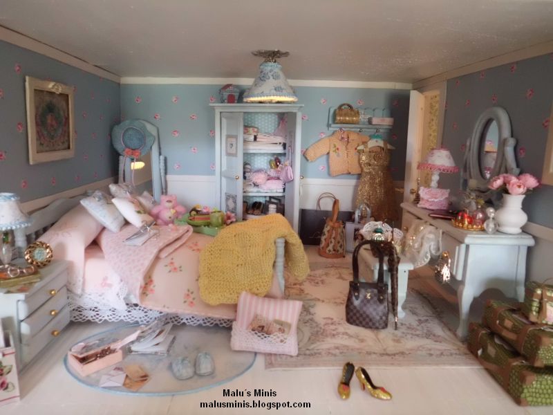 Malu´s Minis: En azul. Dormitorio y baño