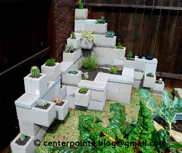 Centerpointe municator Cinder block garden design