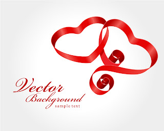 バレンタインデー リボンとハートのクリップアート Heart valentine day gift ribbon and clip art イラスト素材5