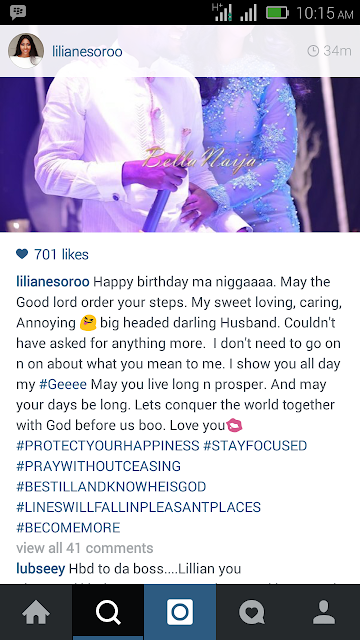 Lilian Esoro sends lovely message for Husband Ubi Franklin on his 30th birthday