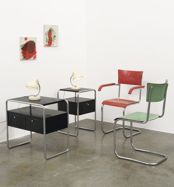 Mart Stam, Manufactured by Thonet, ca. 1935; painted molded plywood, chrome-plated tubular steel