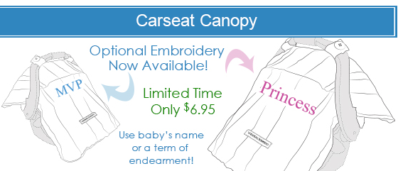 Order your new free car seat canopy from Carseat Canopy ($50 value!) today - or - get $50 off The Whole Caboodle 5 piece set