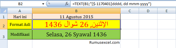 Konversi Masehi ke Hijriah dengan Excel Konversi Masehi ke Hijriah dengan Excel