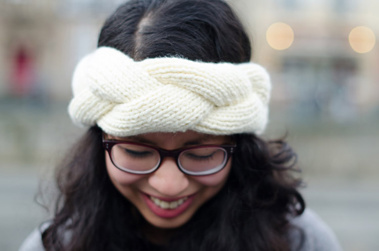 tricoter un headband tresse