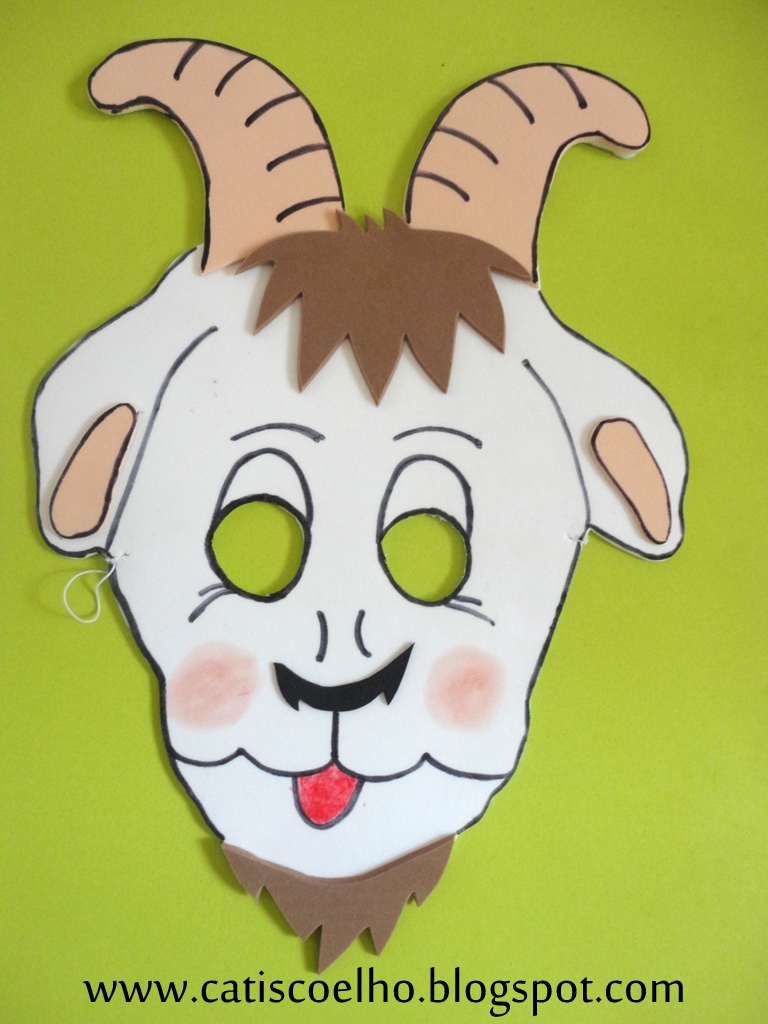 Artes da Catis Máscaras de vaquinha e bode COM MOLDE