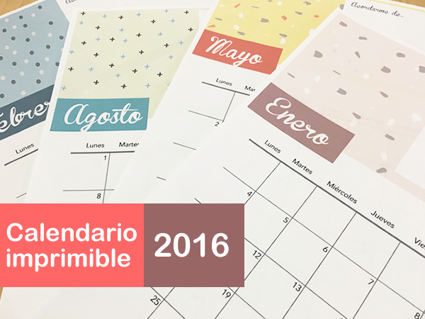 Calendario 2016 para imprimir
