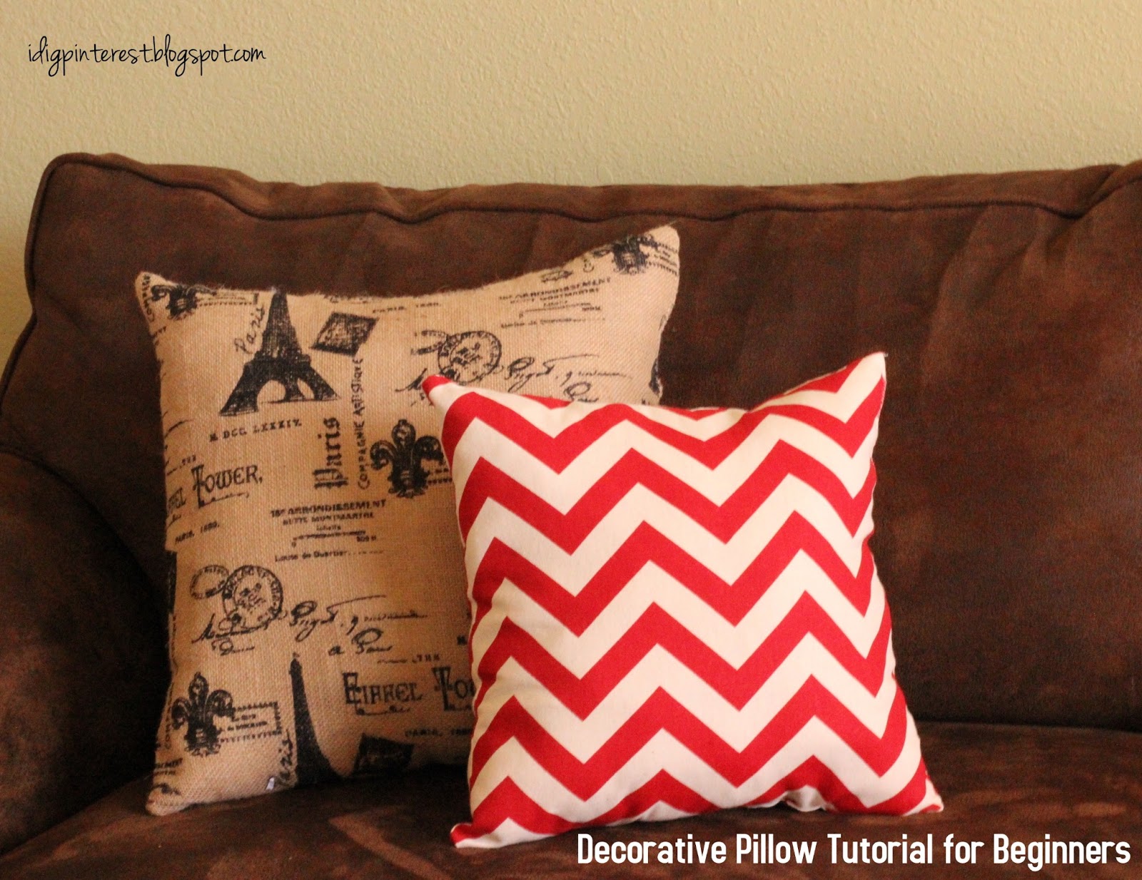 Easy DIY Decorative Pillow Tutorial I Dig Pinterest