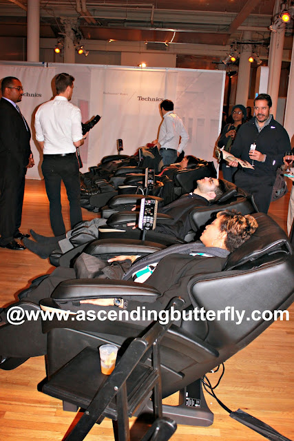 Panasonic Massage Chairs in use at The Luxury Technology Show New York City March 2015