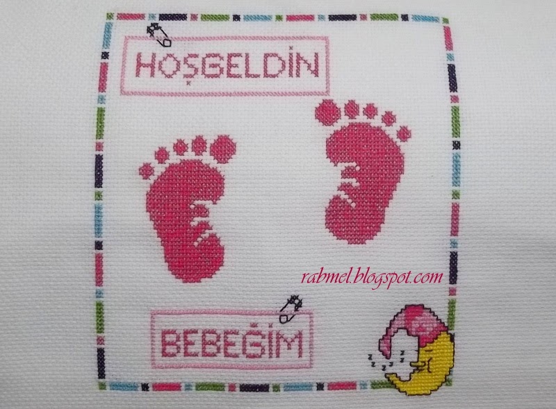 iğne&amp;iplik çarpı işi bebek yastığı