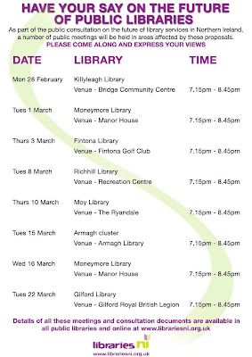 Libraries NI consultation poster - downloaded on 28 February 2011