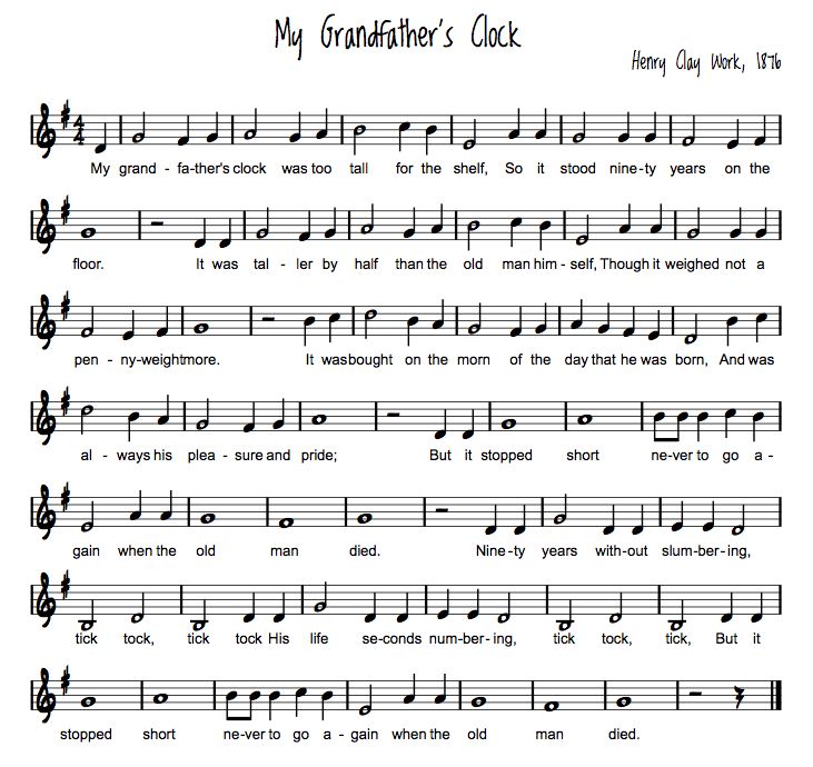 Songs with Whole Notes Beth's Notes