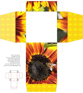 Printable sunflower and bee box