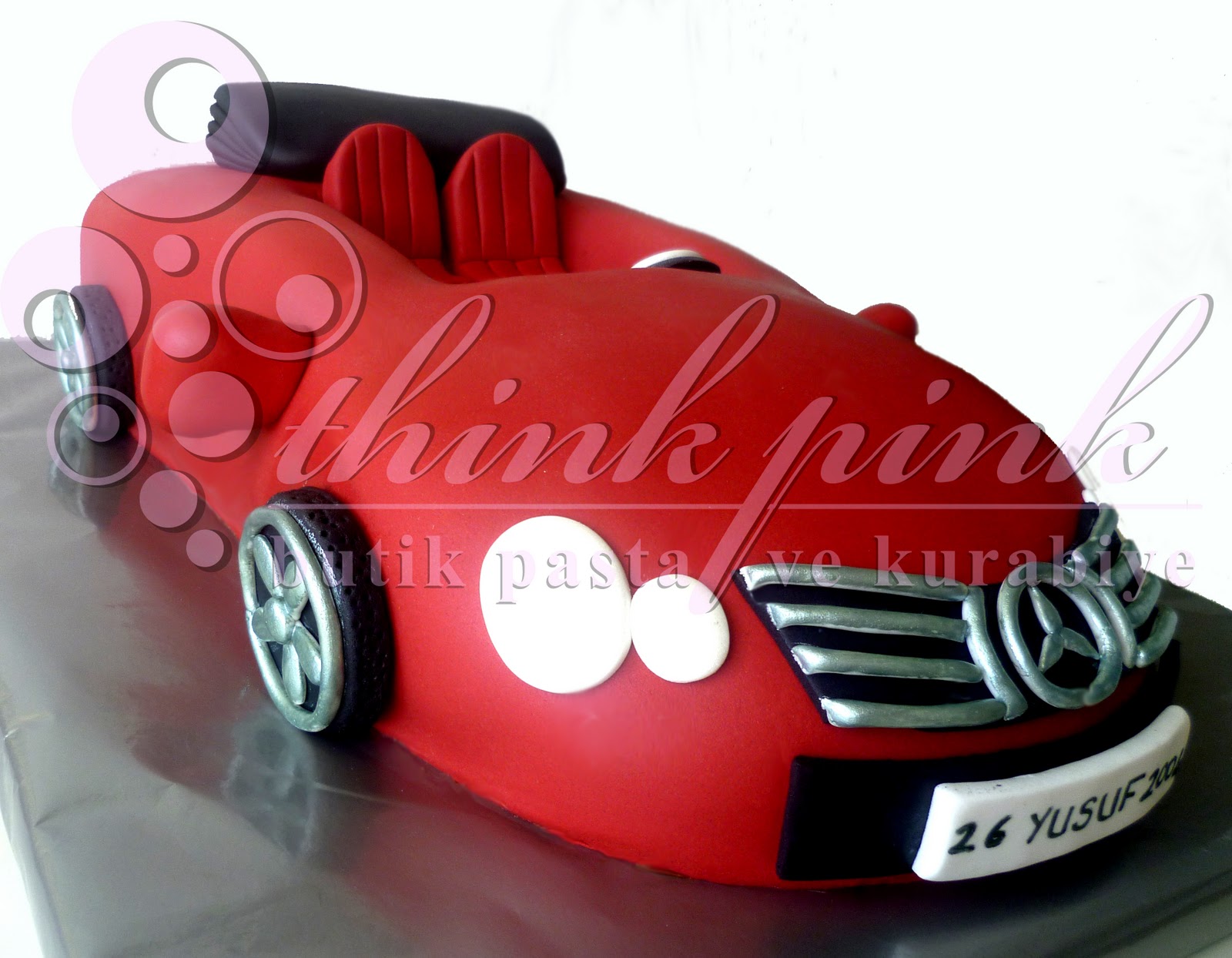 thinkpink butik pasta kurabiye "Özel Tasarım Mercedes Araba" Butik Pasta