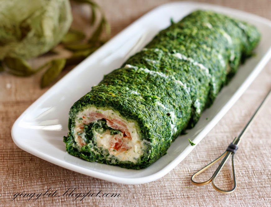 Spinach Roulade with Smoked Salmon 菠菜熏三文鱼肉卷