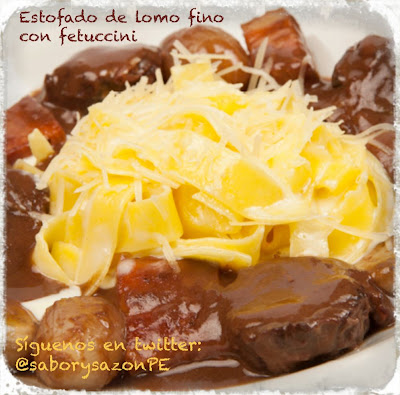 Cómo preparo un ESTOFADO DE LOMO FINO CON FETUCCINI http://comopreparoun.blogspot.com