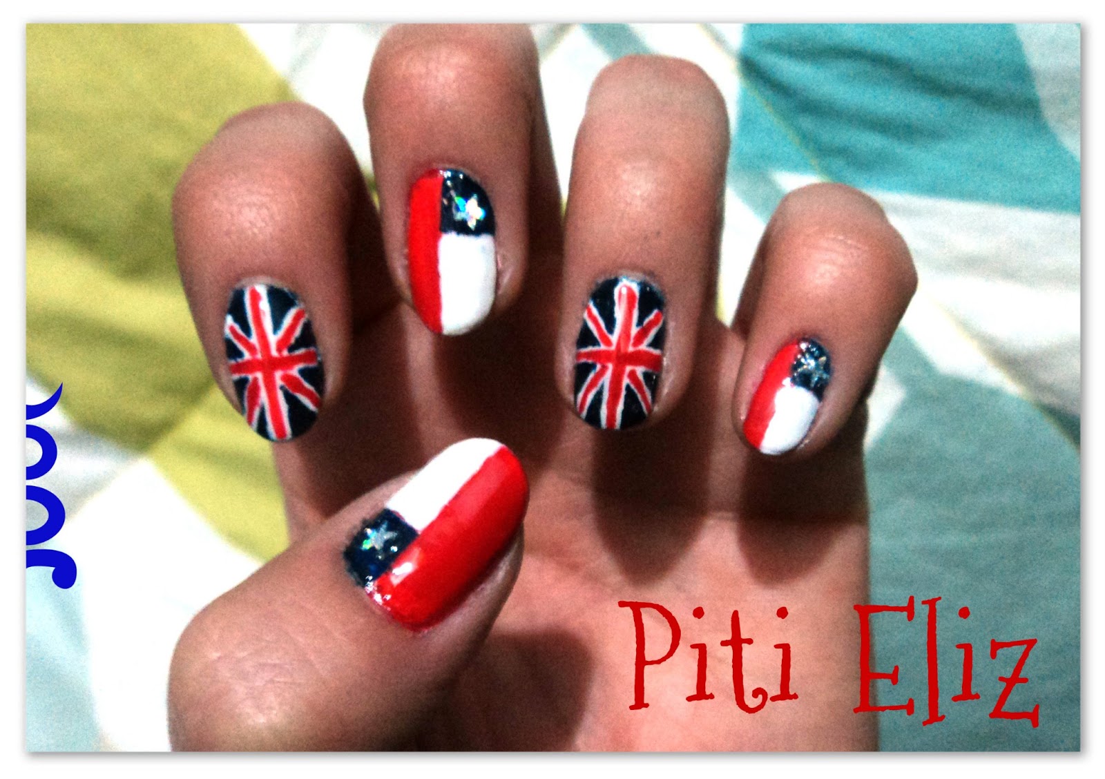 NAIL ART CONCEPCIÓN Semana 28 Eliz Inspirado en una Bandera