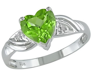 Heart-Shaped Peridot Ring