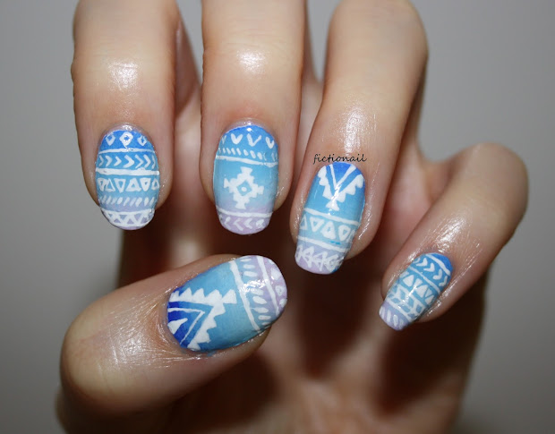 gradient aztec nails