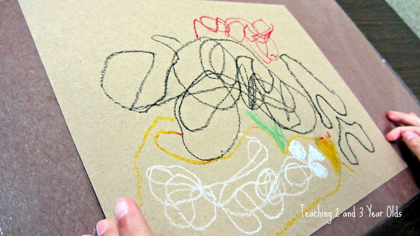 Teaching 2 and 3 Year Olds Crayon Resist Painting