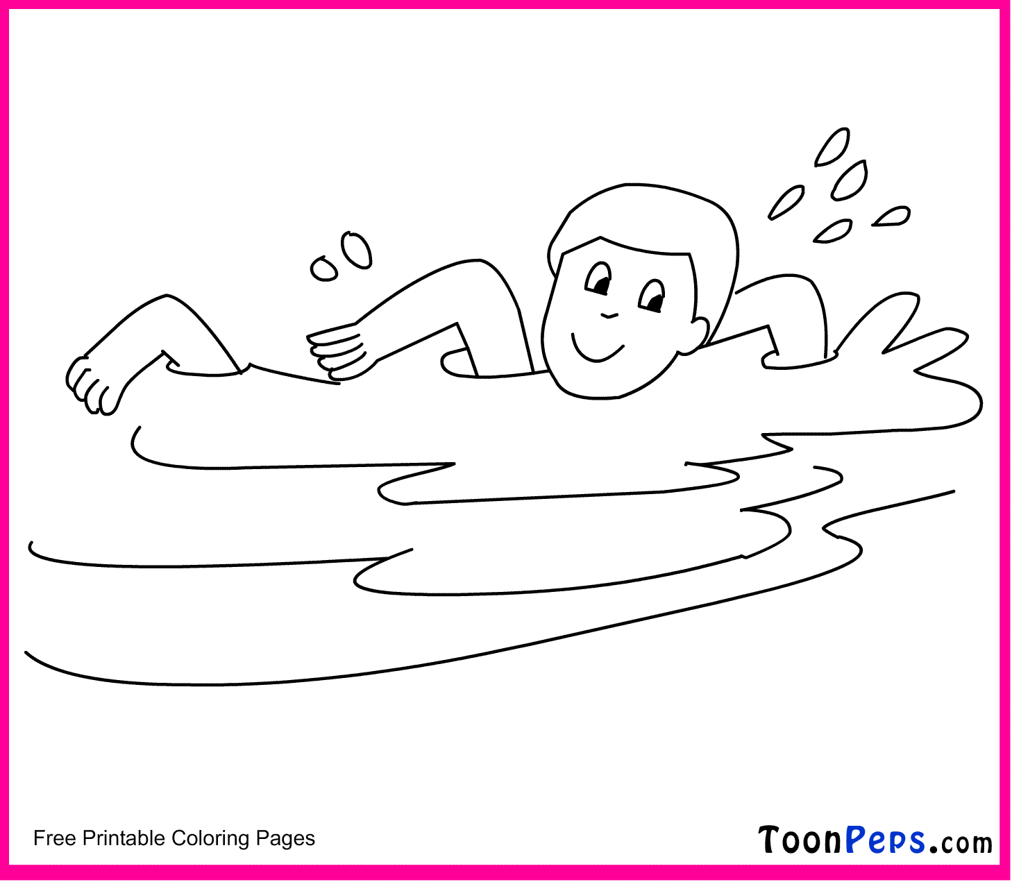 Swimming Coloring Pages - Kidsuki