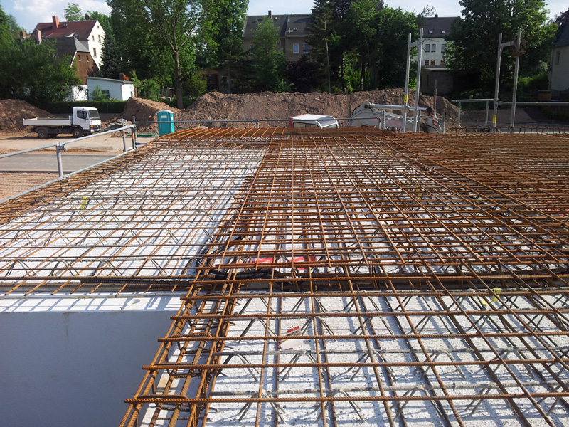 Bautagebuch - Familie Fiedler: Setzen der Bewehrung für Decke Erdgeschoss