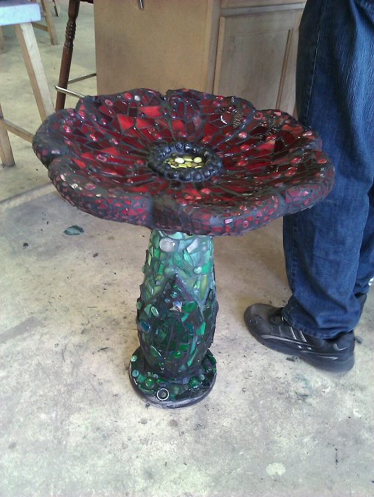 MMArtWindows Mosaic Birdbath