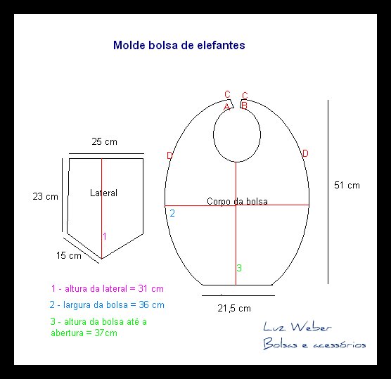 Luz Weber Molde Bolsa Elefantes Luz Weber Molde Bolsa Elefantes