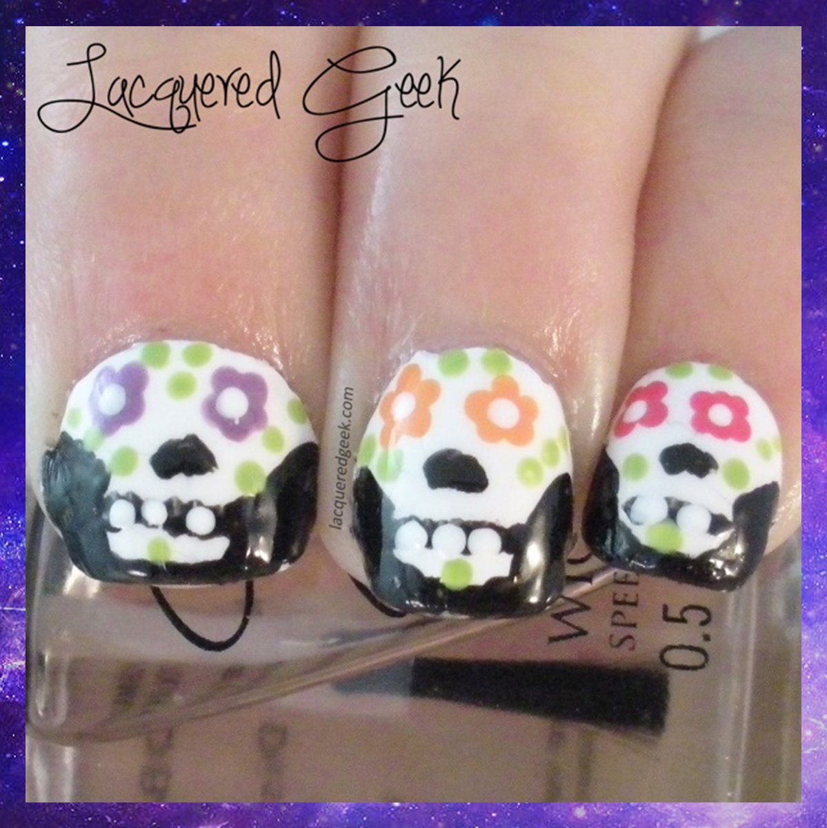 sugar skulls halloween nail art