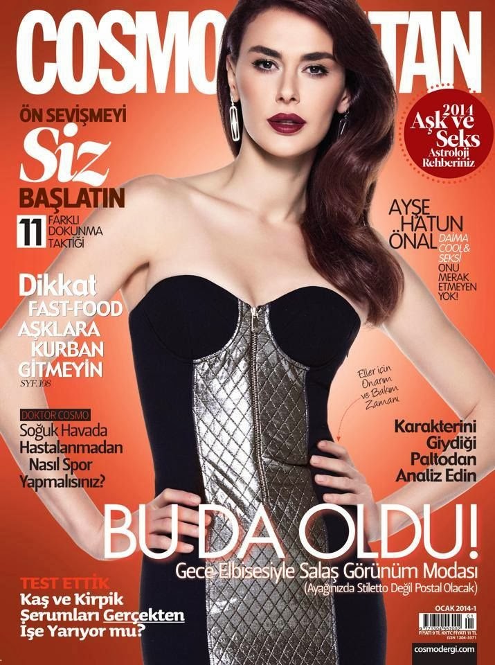 Ayse Hatun Onal Cosmopolitan Turkey Magazine Cover January 2014 HQ Scans Magazine Cover : Ayse Hatun Onal Magazine Photoshoot Pics on Cosmopolitan Magazine Turkey January 2014