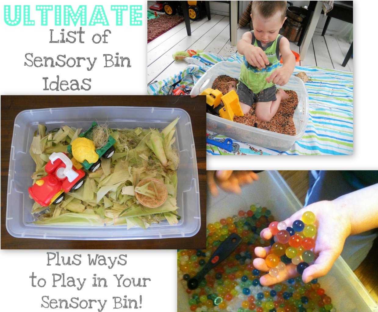 Ultimate List of Sensory Bin Ideas Your Kid's Table