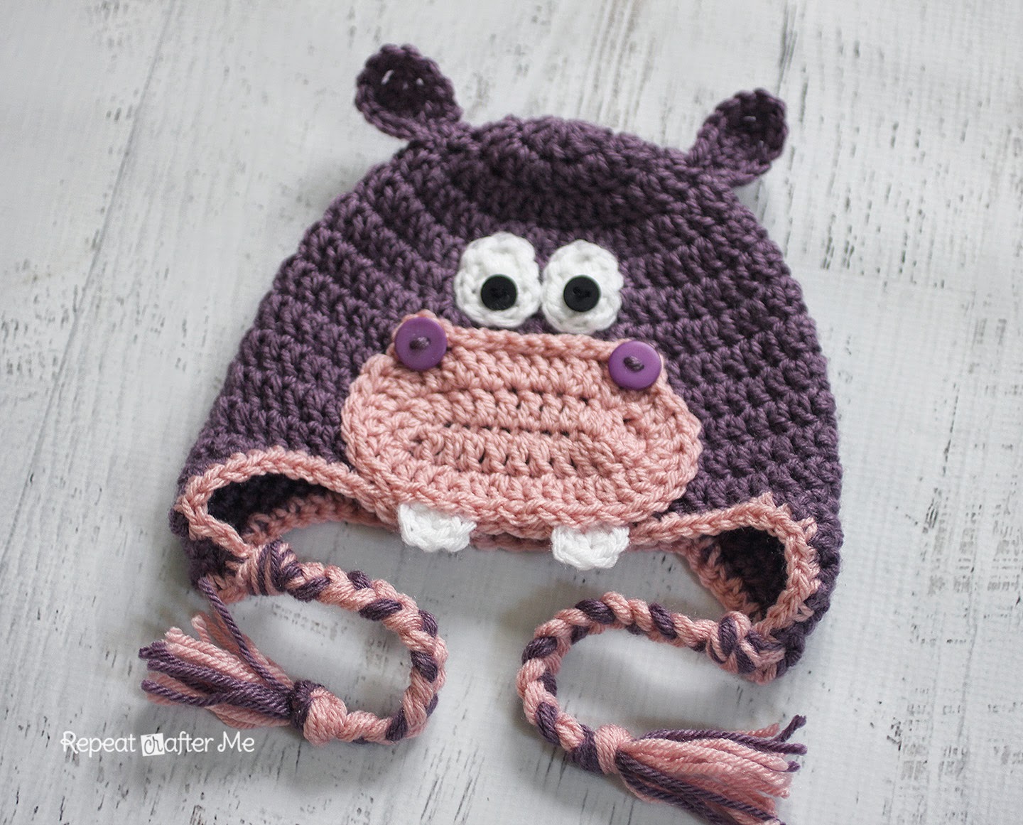 Repeat Crafter Me: Crochet Hippo Hat Pattern