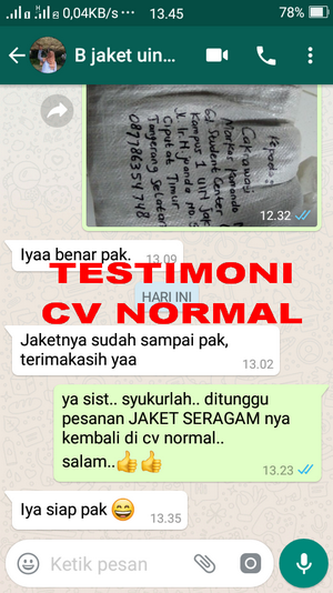 TESTIMONI PEMBELIAN JAKET SERAGAM CV NORMAL