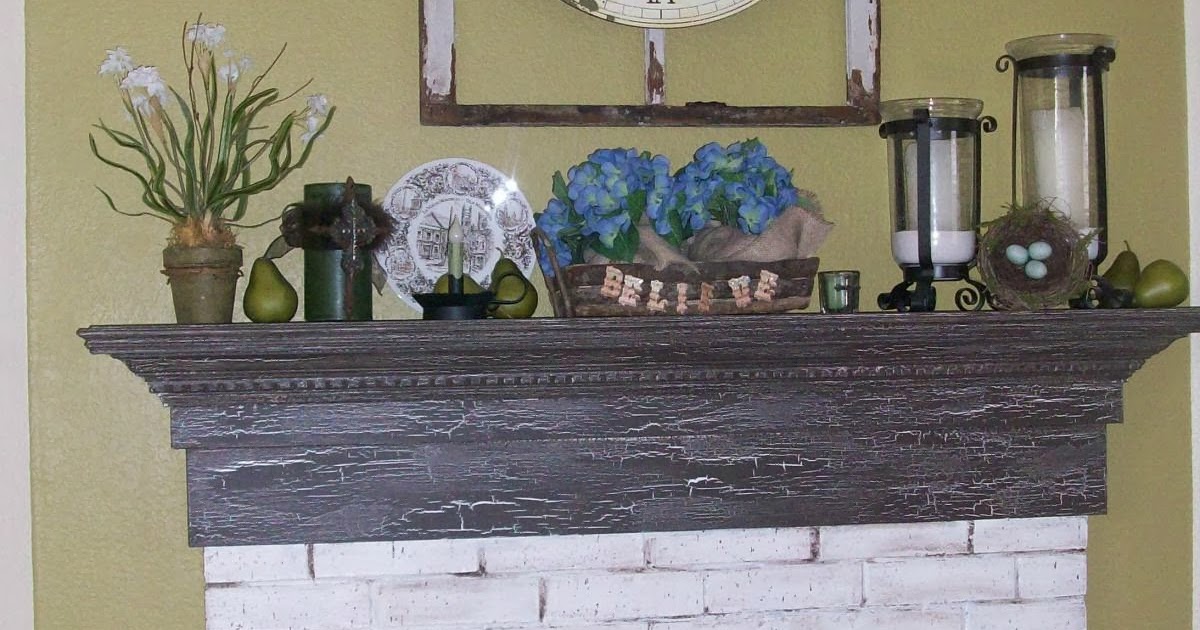 Im a Project Junkie Crackle Paint Fireplace Mantel