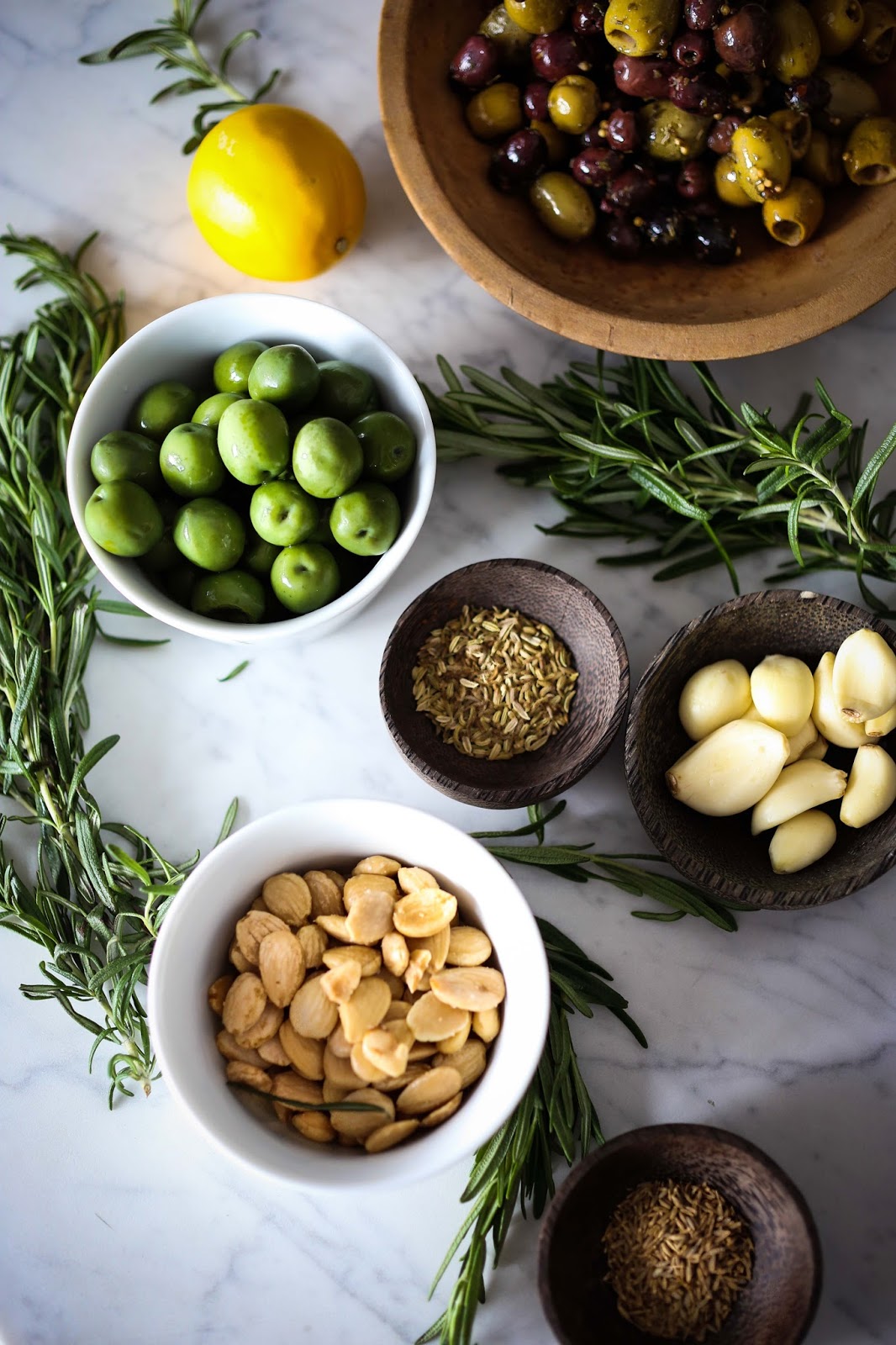 Warm Rosemary Olives with Chili Threads Feasting At Home