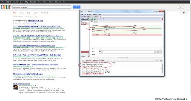 HOW TO USE ECHO COMMAND IN SELENIUM IDE? 