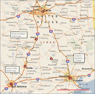Dalas City Location in TX Map