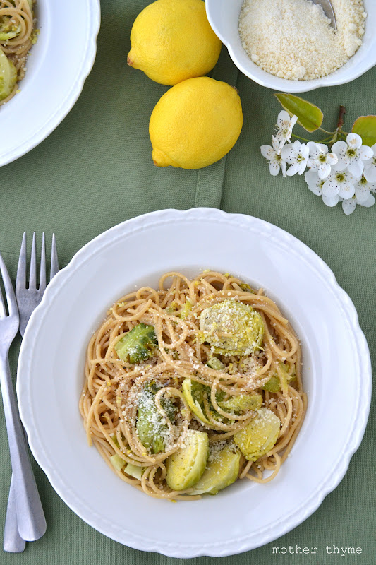 Spaghetti with Brussels Sprouts and Lemon Butter Mother Thyme