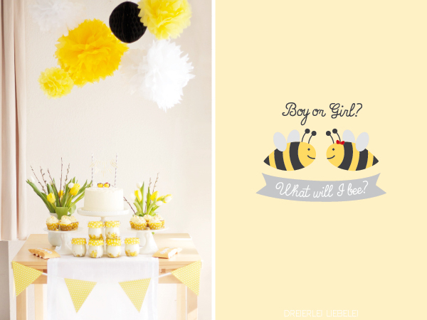 Babyparty ohne rosa und hellblau Babyparty Bienen