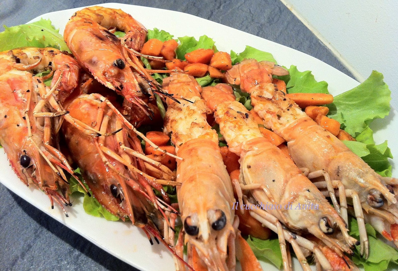 Crostacei alla Piastra con Papaya