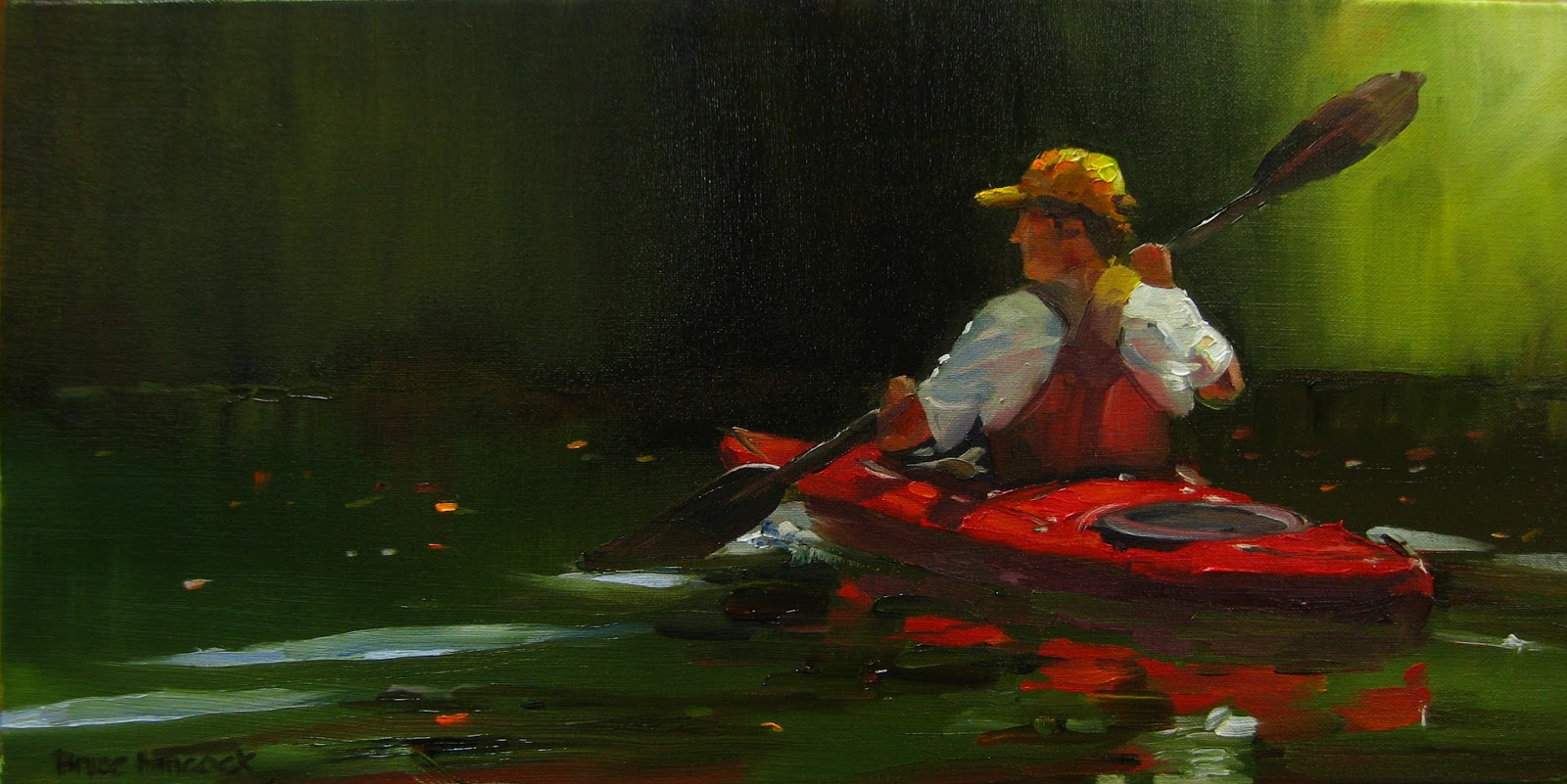 ** Bruce B. Hancock ** California Painter Kayaker in the Natomas Lake