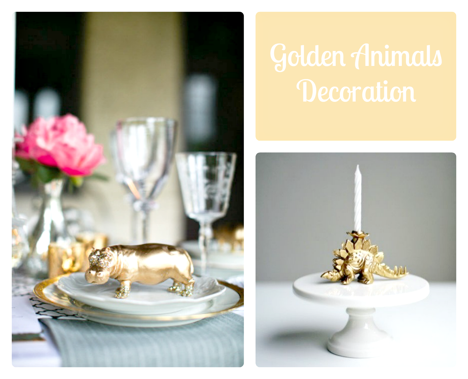 Golden Animals Decoration. Złote dekoracje z figurek zwierząt DIY