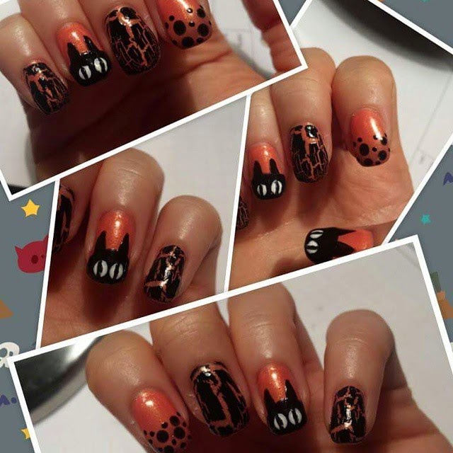 Halloween Black Cat Nails