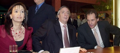 Cristóbal López, con Cristina y Néstor Kirchner