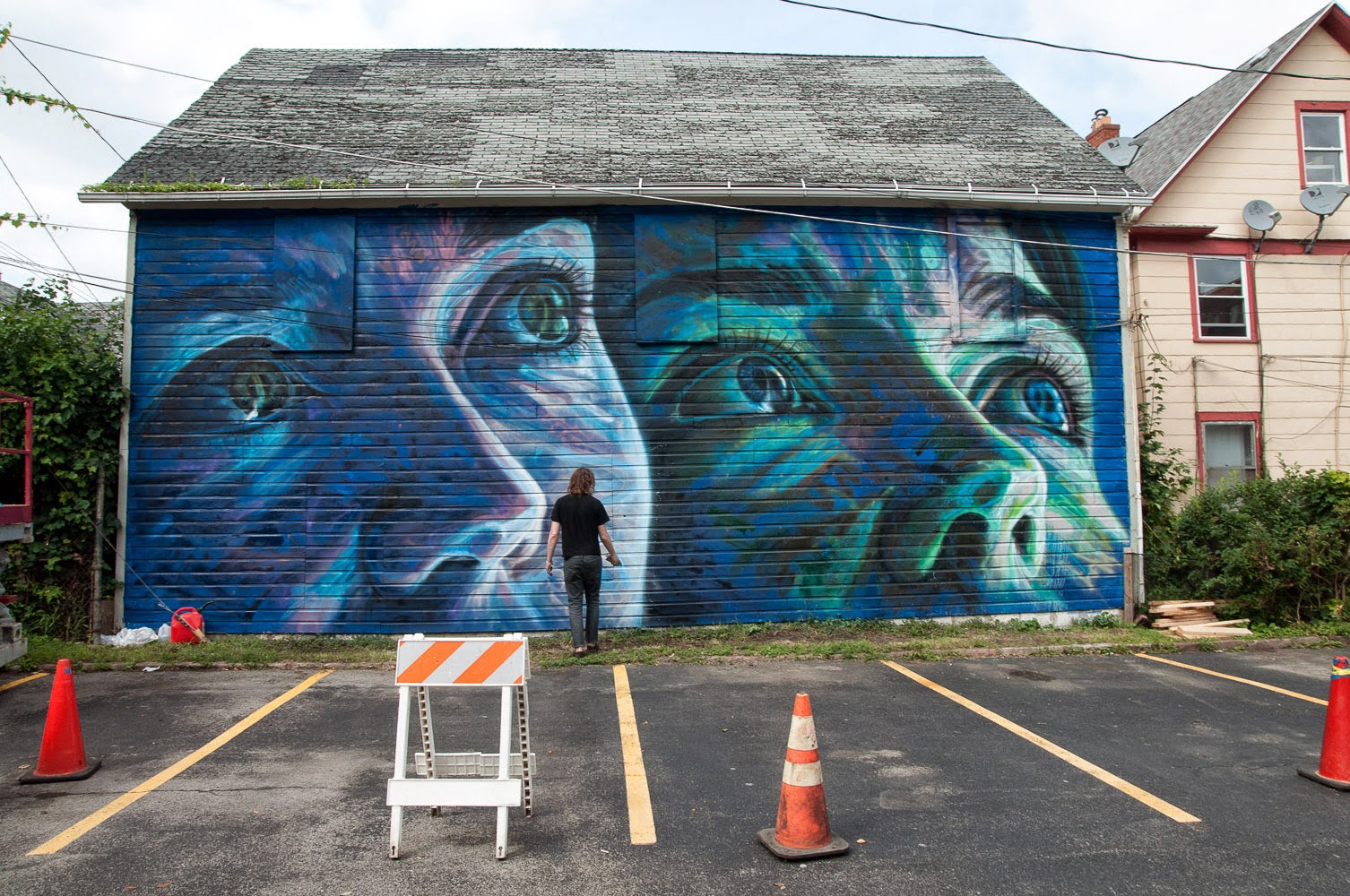 David Walker New Mural For Wall Therapy '14 Rochester, USA