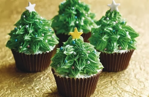 Cupcake de ávore de natal