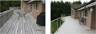 before and after deck makeover with Duradek