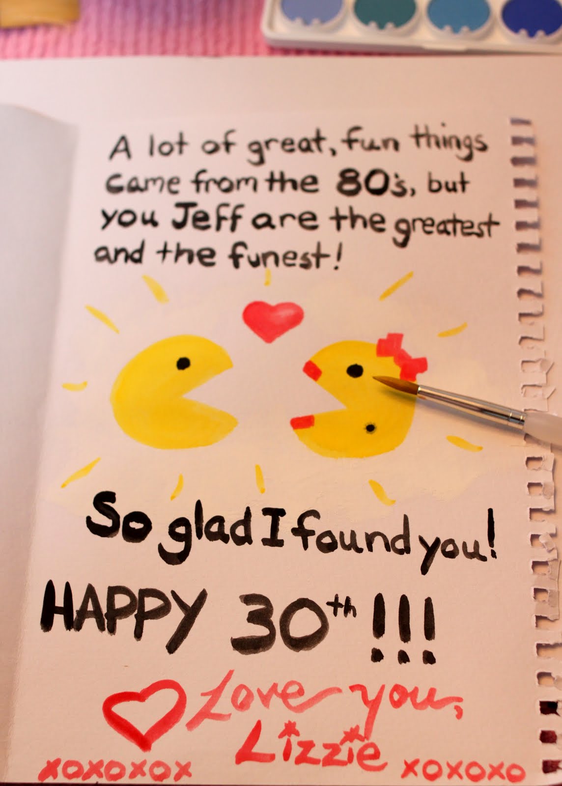 doo-dah!: happy 30th jeff; handmade pac-man birthday card
