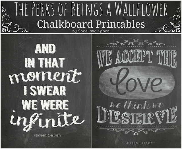 The Perks of Being a Wallflower Chalkboard Printables by Spool and Spoon